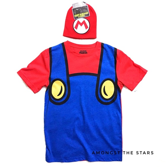 Nintendo Other - Super Mario Bros. Cosplay T-Shirt And Beanie Set